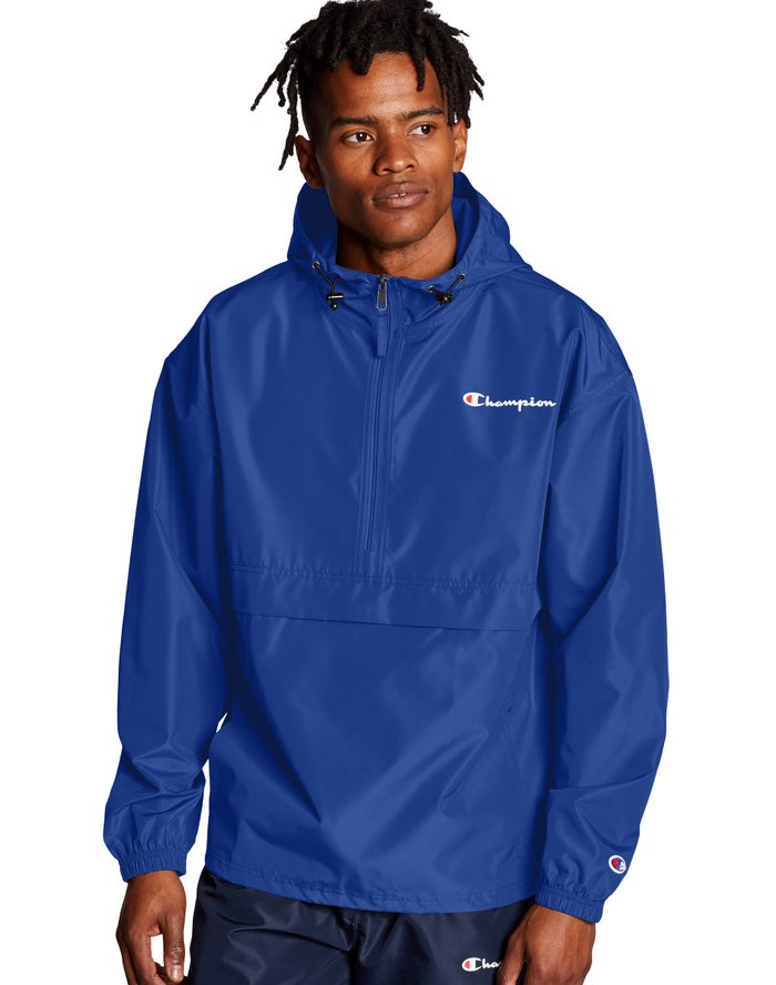 Chaqueta Champion Hombre - Packable Script Logo ( Azules ) 9086723-SE